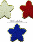 12 PCS Star Patches Patriotic Patch Chenille Patches Embroidered Iron on Patch for 4Th of July Clothes Decor