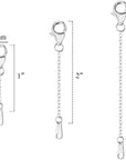 Necklace Extender White Gold Chain Extender 925 Sterling Silver Necklace Bracelet Anklet Extenders Chain Extension for Jewelry Making (1 2 3 Inch)