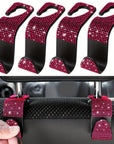 Crystal Car Seat Back Hooks – Heavy-Duty ABS, Bling Car Interior Accessories