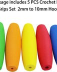 5PCS Crochet Hook Grips Crochet Hook Holder –EVA Crochet Hook Grips for Arthritis Crafting Enthusiasts Fit for Handle Full Set 2Mm-10Mm (Multi)