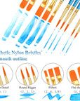 40 Pcs, Paint Brush Set for Acrylic Painting, Watercolor Brushes for Acrylic Oil Watercolor, Miniature Detailing, and Rock Painting