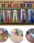 Bias Tape Makers Kit of 5 Sizes 1/4" 3/8" 1/2" 3/4" 1" DIY Quilting Tools Kit for Fabric Sewing and Quilting