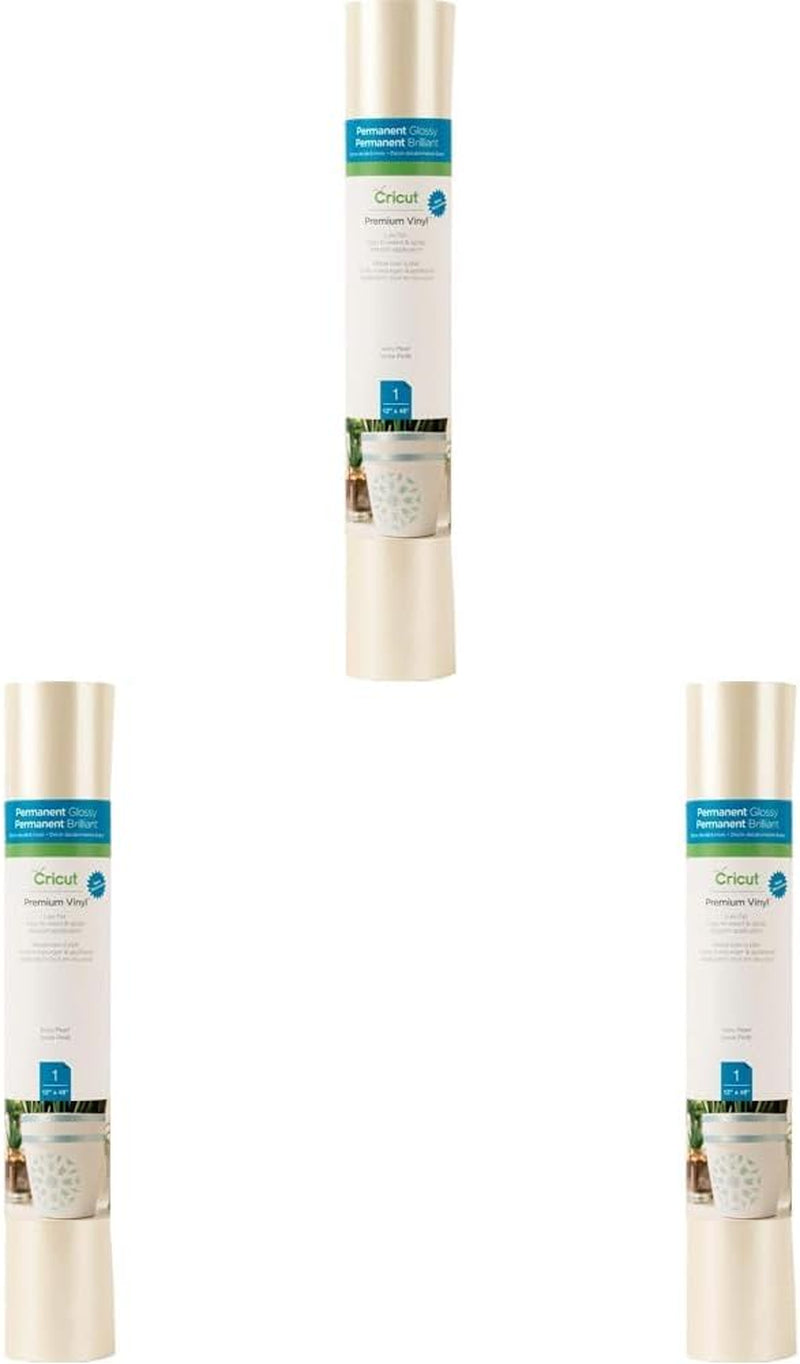 Premium Vinyl - Permanent, 12” X 48” Adhesive Decal Roll - Pearl Pastel Ivory