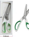 Green Pinking Shears Comfort Grips Crafts Zig Zag Cut Sewing Scissors,Professional Handheld Dressmaking