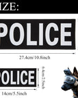 Police Patch 2 Pack Reflective Police Patch Hook and Loop Durable Fabric Police Patch with Reflective Printed Letters for Officer Guard Custom Uniforms Vest, Jacket, Carrier, 1 Small and 1 Large