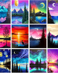 12 Pack Diamond Painting Kits for Adults 5D Diamond Art Kit Paint by Number for Beginners, DIY Paint with round Full Drill Diamonds Paintings Gem Art for Home Wall Decor Gift (12X16 Inch