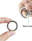 16PCS Spring O Ring Zinc Alloy round Carabiner Snap Trigger Buckle DIY Clip 4 Styles for Key Chains Bag