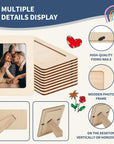 Picture Frame Painting Craft Kit for 4 * 6 Photo,10Pcs DIY Unfinished Wooden Picture Frames with 12Pcs Painting Color Pen 4 Sheets Crystal Diamond Stickers for DIY Craft