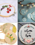 3 Pieces Embroidery Hoops 7/8/10 Inch,Round Bamboo Adjustable Frame Circle Ring Hoops for Embroidery,Cross Stitch,Ornament and Art Craft Sewing