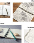 Spiral Sketch Book Large Notebook(Built-In Drawing Board) Kraft Cover Blank Sketch Pad Wirebound Sketching for Drawing Painting 8.5X11-Inch (2 Pack) 200 Sheets, 100 Sheets, 200Pages Each