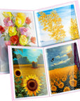 60 Pages A2 and A3 Diamond Painting Storage Book Diamond Art Portfolio Folder Artwork Art Binder Diamond Art Storage Presentation Book with Sleeves Protector, 22 X 16.4 Inch, 16.5 X 12.1 Inch(Blue)