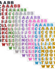 Self Adhesive Glitter Alphabet Stickers, 8 Sheets Glitter Crystal Rhinestones Alphabet Letter Stickers a to Z Letter for Grad Cap and Handicraft Art - 8 Colors