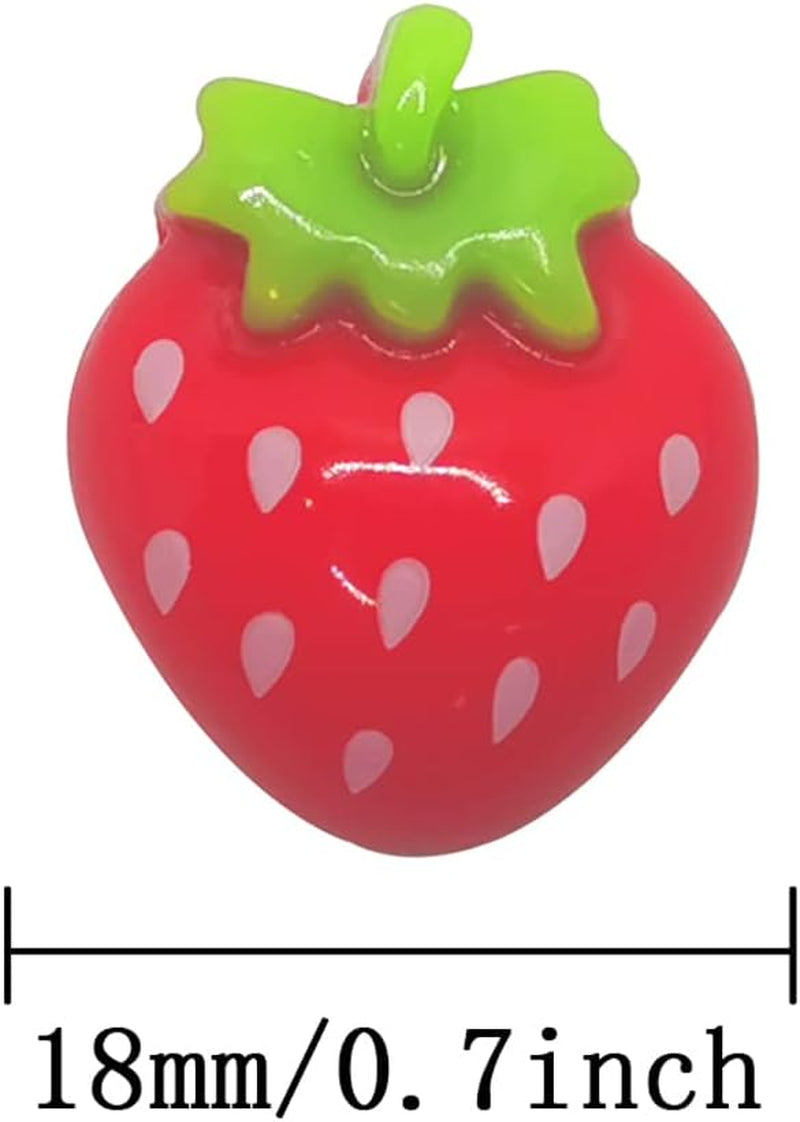 Rurili Mini Resin Strawberry Flat Back for Scrapbooking Embellishment DIY Craft Decors Hair Accessories 50 Pcs(A)