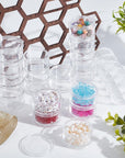15G/15ML Stackable round Plastic Containers 5 Column(5 Layer/Column) Bead Storage Jars for Seed Beads, Nail Art Glitters, Diamond Drills