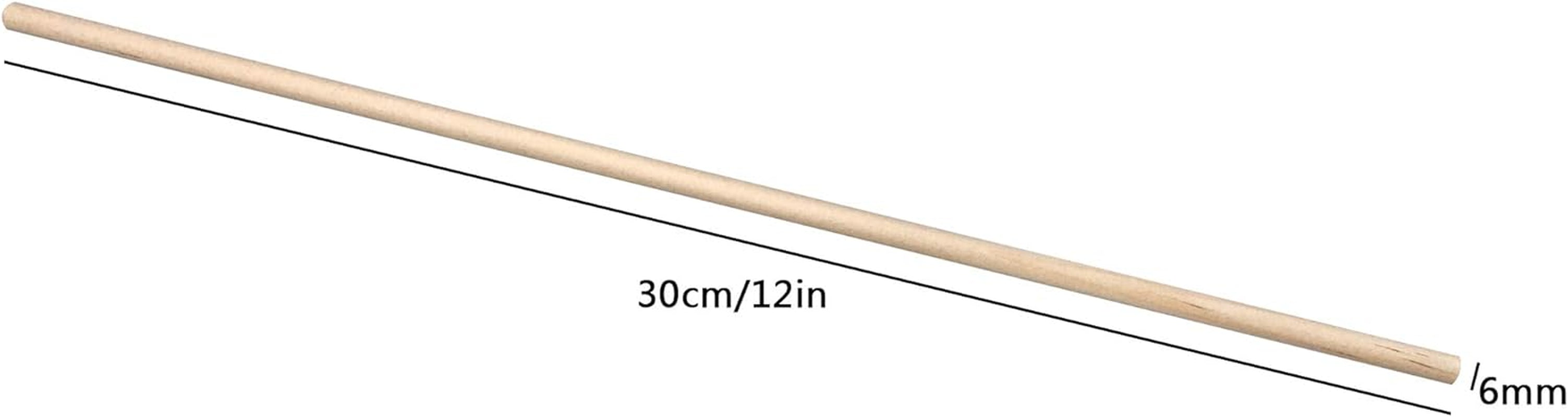 Long Wood Dowel Rods Unfinished Natural Wood Craft Dowel Sticks 50 Pack 1/4 Inch×12 Inch