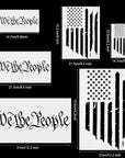 6 Pieces American Flag Stencils We the People Stencil Reusable Tracing Templates US Flag Painting Templates for Painting on Wood for DIY Card Albums Wall Floor Crafts Decors, 6 Sizes