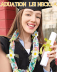 24 Set Graduation Candy Lei Making Kit Class of 2024 Hawaiian Lei Candy Lei Tubing Lei Bags Congrats Grad Lei Long Lei Ribbons Candy Dessert Filler for Party Graduate (Net Flower Style)
