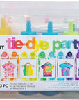 One-Step Tie-Dye Party, 18 Pre-Filled Bottles, Creative Group Activity, All-In-1 Fashion Design Kit, 1 Pack, Rainbow