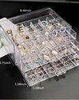 Compartment Storage Box 72 Grids Acrylic Organizer Box with 3 Drawers Storage Containers Transparent Organizer Box for Crafts Art Supply Painting Nail Tip Bead Earring Ring (Clear)
