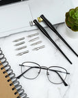 10PCS Oblique Calligraphy Dip Pen Set Comic Pen Nib Set Fluid Writer Pen, 2-In-1 Drawing Pen Holder with 8 Pieces Stainless Steel Pen Replacement Nibs Nib for Writing, Painting, Signing, Sketch