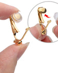 Clip-On Earring Converters, 12 Pieces Non Pierced Earring Clips with Post Earring Components and 12 Pieces Silicone Earring Pads for Earring Making, Silver and Gold
