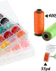 95Pcs Bobbins Sewing Thread Kits, 400 Yards per Sewing Thread Polyester Spools with Case 45 Colors Sewing Supplies, Prewound Bobbin for Brother Singer Janome Hand & Machine Sewing
