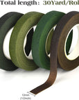 4 Rolls 1/2" Wide Floral Tapes for Bouquet Stem Wrapping and Floral Crafts,Wedding Bouquet,Dark Green,Light Green,Grass Green,Dark Brown