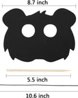 36 Pieces Scratch Paper Animal Masks Rainbow Masks with Elastic Cords and 12 Pieces Wood Stylus for Costume Dress up Parties Decorations and DIY