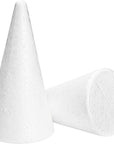 24 Pack Foam Cones for Crafts, DIY Art Projects, Handmade Gnomes, Trees, Holiday Decorations (2 X 4 In, White)
