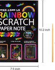 Scratch Art Books for Kids, 2 Pack Rainbow Magic Scratch Paper Black Scratch It off Art Crafts Notes Boards Sheet with 2 Wooden Stylus for Best Gifts