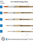 Brush Golden Synthetic Rounds Brushes Set Sizes 2,4,6,8,10