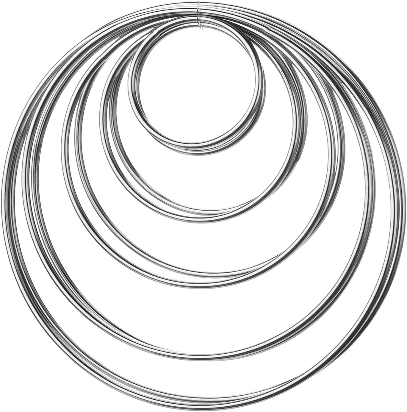 Metal Rings Hoops Macrame Rings for Dream Catcher and Crafts (Silver)