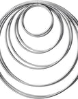 Metal Rings Hoops Macrame Rings for Dream Catcher and Crafts (Silver)