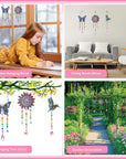 Crafts for Kids Ages 8-12, Birthday Gifts Presents for 6 7 8 9 10 11 Year Old Girls Diamond Painting Kits for Girl Toys Age 5-11 Teen Adults Wind Chimes Crystal Window Suncatcher for Home Garden Decor