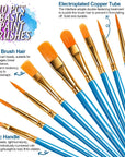 Paint Brushes & round Paint Palette Set, Paintbrushes, Synthetic Paint Brush, Brushes for Painting, Plastic Paint Tray Palettes, Paint Brushes for Acrylic Painting, Watercolor, Rock Painting