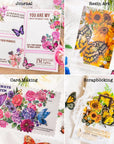 300 Pieces Assorted Butterfly and Flower Stickers, Transparent Butterflies Floral Resin Decals Aesthetic Journaling Scrapbook Stickers for Card Making Bullet Junk Journal Planner Craft Supplies