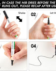 Black Paint Pens, 20 Pack Fine Tip Acrylic Paint Pens, Water-Based Quick Dry Paint Markers for Rock, Wood, Metal, Plastic, Glass, Canvas, Ceramic