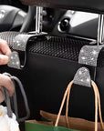 Crystal Car Seat Back Hooks – Heavy-Duty ABS, Bling Car Interior Accessories
