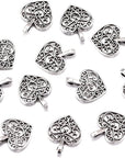 100Pcs Antique Silver Plated Hollow Lovely Heart Charms Pendant DIY Bracelets Necklace Jewelry Making Craft Wholesale 16Mmx14Mm(A285)