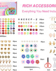 Clay Bead Bracelet Making Kit, 18000Pcs 150 Colors Flat Polymer Clay Beads Heishi Beads for Jewelry Making with Preppy Beads Letter Beads Charm Space Beads and Elastic Strings