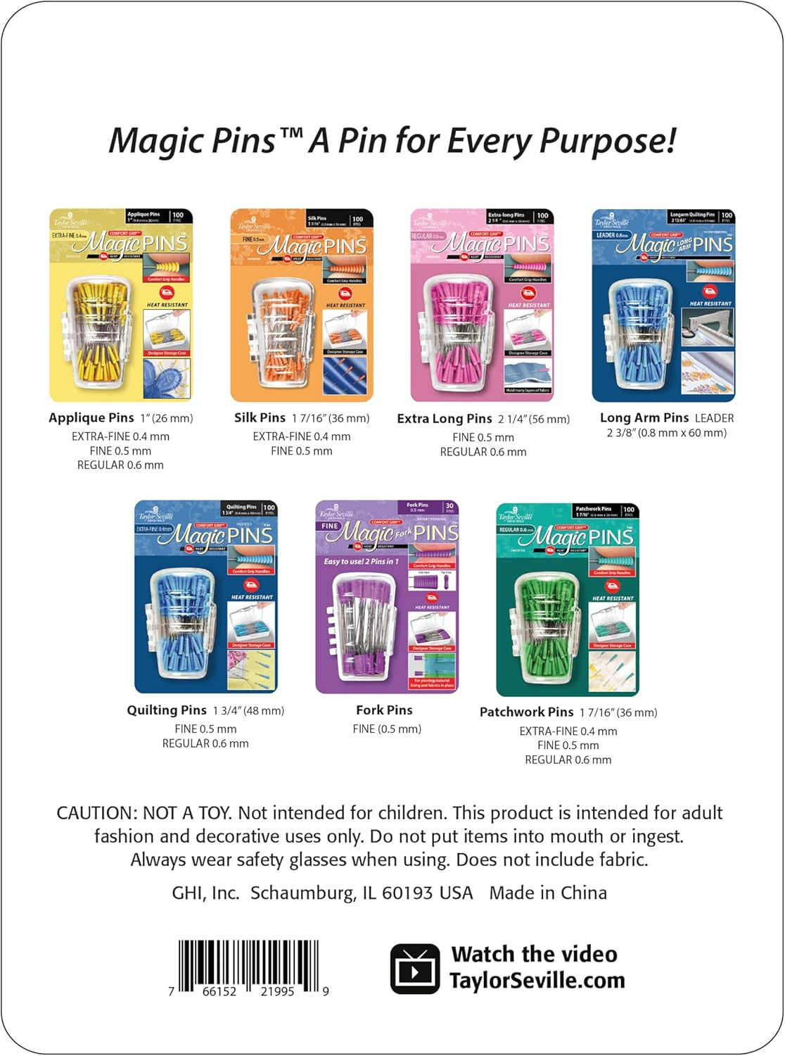 Magic Pin Flat Head 0.5Mm 100Pc