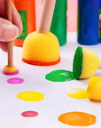 90 Pcs round Sponges Brush Set, round Sponge Brushes for Painting, Paint Sponges for Acrylic Painting, Painting Tools for Kids Arts and Crafts (4 Sizes)
