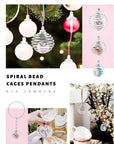 Spiral Bead Cages Pendants, 30 Pcs 3 Sizes Silver Plated Stone Holder Necklace Cage Pendants Findings for Jewelry Making and Crafting