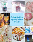 Epoxy Resin Clear Crystal Coating Kit 40Oz - 2 Part Casting Resin for Art, Craft, Jewelry Making, River Tables, Bonus Gloves, Measuring Cup, Wooden Sticks, Dropper, Gold Foil Flakes and Tweezers