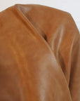 Cognac British Tan Faux Vegan (Peta Approved) Leather Synthetic Pleather 0.9 Mm 1 Yard Cut (36 Inch X 54 Inch) Smooth Upholstery (Cognac) ™