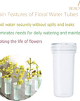 Floral Water Tubes 1.6 Inch Plastic Water Tubes for Floral Flower Vials with Caps for Flower Arrangement Decoration (Clear, 20 Pcs)