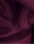 Pack of 25 Yards Long Bridal Solid Sheer Organza Fabric Bolt for Wedding Dress, Fashion, Crafts, Decorations, Backdrop, Christmas Craft Supplies, Silky Shiny Organza Fabrics 44” Wide- Dark Purple