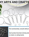 420Pcs 1" 25Mm Keychain Making Kit, Including 140Pcs Keychain Rings with Chain,140Pcs Jump Ring,140Pcs Screw Eye Pins for Keychains/Jewelry/Diy Keychain Ring