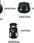 45 Pcs Plastic Cord Locks End Spring Stopper, Spring Cord Toggle for Drawstrings, Bags, Mask Adjustment, Clothing, Black
