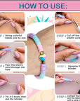 Clay Beads Bracelet Making Kit, 144 Colors Flat Polymer Friendship Spacer Heishi Beads for Jewelry Making with Letter Beads and Elastic Strings, 2025 Crafts Christmas Gift (144 Colors)